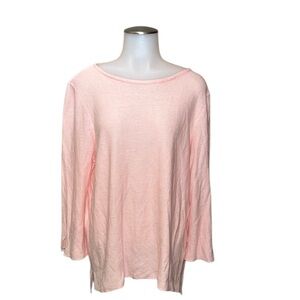 J. Jill Linen Blend Light Pink 3/4 Sleeve Top~Blouse~Lightweight